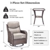 Outdoor Swivel Rocker Patio Chairs of 2 with 6 Inch Thick Cushions and Side Table, Swivel Outdoor Chairs 3PCS High Back Wicker Patio Furniture Set - 4 of 4