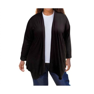 Women's Long Sleeve Draped Cardigan - Plus - On The Plus Side