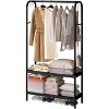 Portable Heavy Duty Garment Rack with Shelves - Freestanding Clothes Hanger for Bedroom Storage - 2 of 4