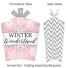 Big Dot of Happiness Pink Winter Wonderland - Table Decor - Holiday Snowflake Birthday Party and Baby Shower Fold and Flare Centerpieces - 10 Count - 2 of 4