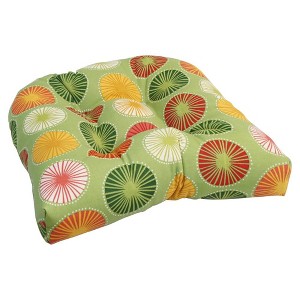 Blazing Needles, 19-inch U-Shaped Spun Polyester Outdoor Tufted Dining Chair Cushion - 1 of 2