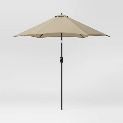9'x9' Market Patio Umbrella Taupe - Black Pole - Threshold™