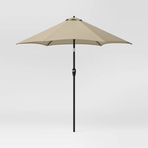 9' Round Outdoor Patio Market Umbrella with Black Pole - Threshold™ - 1 of 4