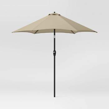 9' Round Outdoor Patio Market Umbrella with Black Pole - Threshold™