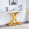 Syemin End Table, Marble Texture Top Modern Style Living Room Decorative Coffee Table for Living Room, Lounge, Terrace, White, 55"*13.7"*31.5" - 3 of 4
