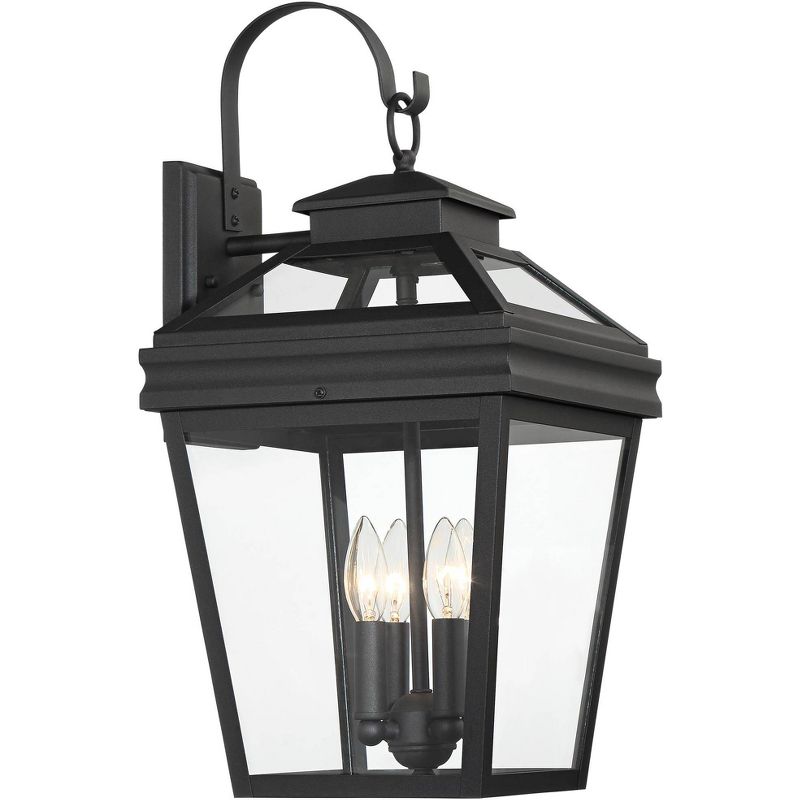 John Timberland Stratton Street Mission Outdoor Wall Light Fixture Textured Black Lantern 22" Clear Glass for Post Exterior Barn Deck House Porch Yard, 5 of 9