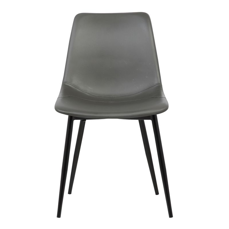 Monte Contemporary Dining Chair Faux Leather with Black Powder Coated Metal Legs - Armen Living, 4 of 9