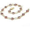 RMZ GOLD NYC 18K WOMEN'S GOLD FILLED HIGH POLISH FINSH RED EVIL EYE CLASP BRACELET 7.5 INCH - 2 of 2
