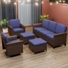 EAGLE PEAK Ocean Vista 5 piece Outdoor Patio Furniture Set,  Wicker Conversation Set with Cushions Swivel Chairs - 2 of 4