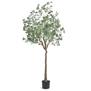 VEVOR Artificial Eucalyptus Tree, 6 FT Tall Faux Plant, Secure PE Material & Anti-Tip Tilt Protection Low-Maintenance Plant, Green - 1 of 4