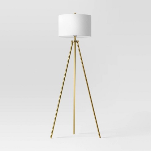 60x17.5 Ellis Tripod Floor Lamp Brass - Threshold™ : Target