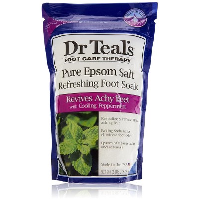 Dr. Teals - Epsom Salt, Foot Soak, Revitalize & refresh with Cooling Peppermint, 2 Lbs