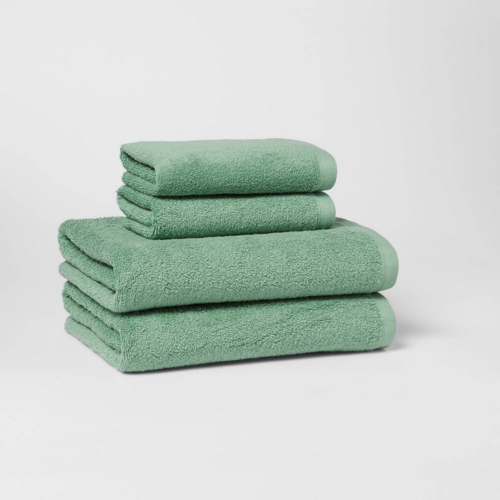 4pc Bath Towel/Hand Towel Set Green - Room Essentials