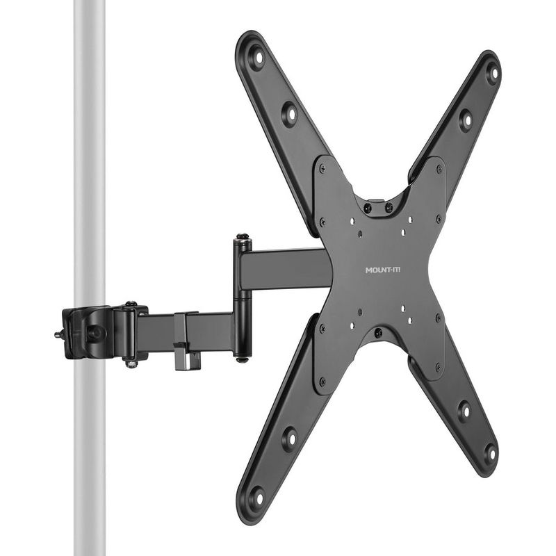 Mount-It! TV Pole Mount, Full Motion Bracket for TVs up to 55 in. | VESA Compatible | Articulating Arm w/ Clamp Mounting Base for Indoor & Outdoor Use, 1 of 10