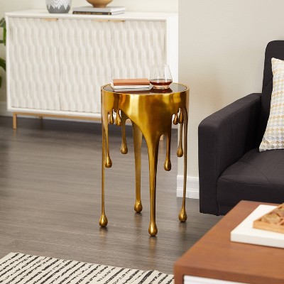 Contemporary Aluminum Melting Accent Table - Olivia & May