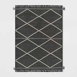 7' x 10' Woven Tapestry with Braid Outdoor Rug Charcoal Gray - Project 62™
