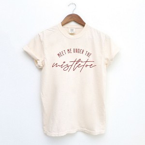 Simply Sage Market Women's Meet Me Under The Mistletoe Short Sleeve Garment Dyed Tee - 1 of 4