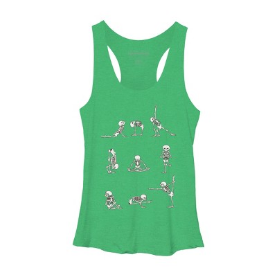 Women's Design By Humans Skeleton Yoga By huebucket Racerback Tank Top