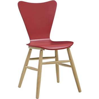 Modway Cascade Wood Dining Chair Red