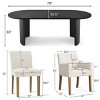 7-Piece Oval Dining Table Set, 79” Wood Pedestal Table with 4 Upholstered Armless Chairs & 2 Armchairs, Modern Dining Room Furniture-Maison Boucle - 3 of 4