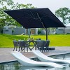 PURPLE LEAF Rectangle Patio Umbrella with Base Large Cantilever Outdoor Offset Umbrella with 360-degree Rotation for Garden Deck Backyard Pool - 2 of 4
