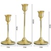 ACEPANO 3-Piece Set of Slender Candle Holders for Fireplaces, Parties, Dining Rooms & Homes-Gold - 2 of 4