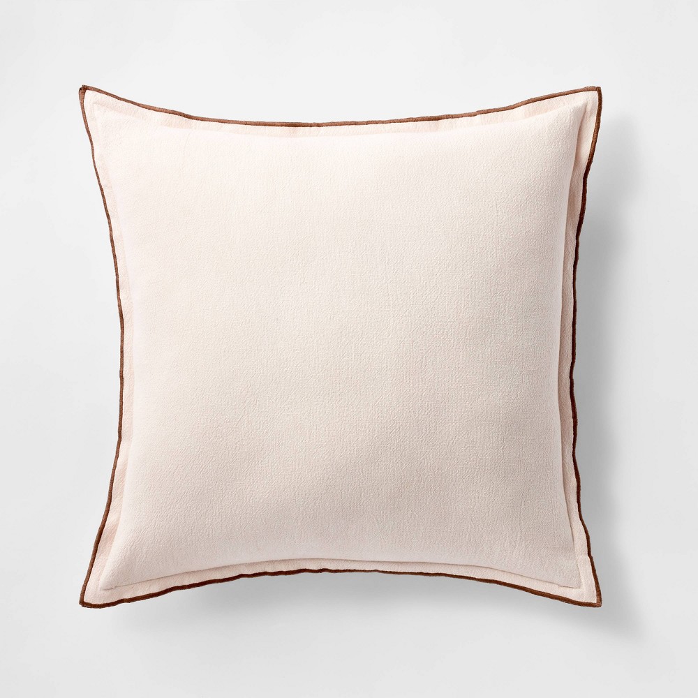 Photos - Pillow Oversized Linen Square Throw  Pink - Threshold™ designed with Studio