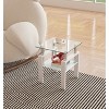 KTMBDW 1-Piece Rectangular Tempered Glass Coffee table with Metal Leg, Modern 2-Tier Center Tea Tables Small Space, Waiting Room, Office - 4 of 4