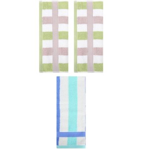REGALWOVEN 3 Pack Striped Cotton Bathroom Decorative Hand Towels 13" x 29" - 1 of 4