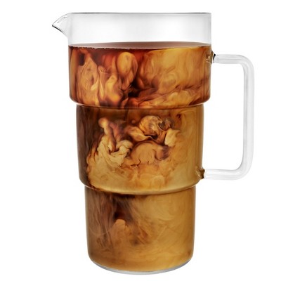 Pila Half Gallon 64 oz Glass Drink Pitcher with Spout