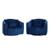 Oversized Velvet Upholstered Swivel Accent Chair,360° Swivel Barrel Chair with 3 Pillows,Pumpkin-Shape Club Armchair for Living Room-Koiai - 3 of 4