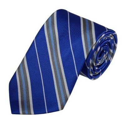 Thedappertie Men's Royal Blue, Silver And White Stripe 3.25 Inch Wide ...