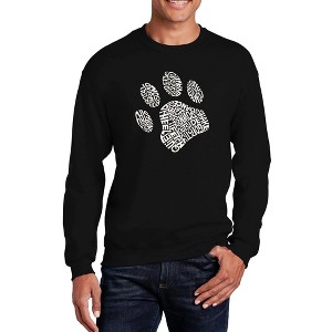 LA Pop Art Men's Word Art Crewneck Sweatshirt - Dog Paw - 1 of 4