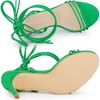 Allegra K Women's Strappy Lace Up Slingback Open Toe Stiletto Heel Sandals - 4 of 4