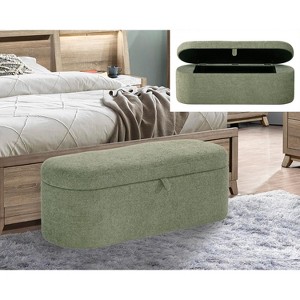Kumasinova 46" Modern Storage Ottoman Bench with Hidden Compartment,Entryway Bench with Wooden Frame,End of Bed Storage Bench for Bedroom&Living Room - 1 of 4
