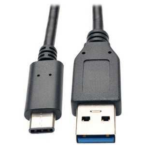 Tripp Lite USB-C® Male to USB-A Male 3.1 Gen 1 Cable, Thunderbolt™ 3 Compatible, 3 Ft., U428-003 in Black - 1 of 1