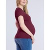 Women's V-Neck Side-Ruched Maternity Short Sleeve Tee | Motherhood Maternity - 3 of 3