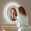 LOVESPEJO Round Front and Backlit LED Wall Mounted Bathroom Mirror with Lights, Anti-Fog, Stepless Dimmable 3 Color LED Waterproof - 3 of 4