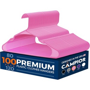 Plastic Hanger,Pack of 100 Colour:Pink - 1 of 4