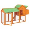 'vidaXL Chicken Coop - Rustic Solid Pine Wood Enclosure with Nesting Box, Resting Area and Run Ramp for Chickens, Rabbits, Ducks, Geese and Birds - 4 of 4