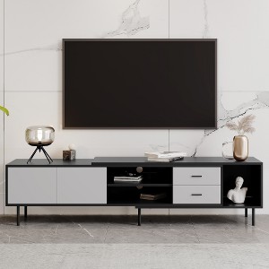 LIVAREEmlen Modern TV Stand for 80'' TV with 2 Doors, Media Console Table, Entertainment Center with Large Storage Cabinet for Living Room, Bedroom - 1 of 4