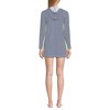 Lands' End Women's Cotton Jersey Long Sleeve Hooded Swim Cover-up Dress - 2 of 4