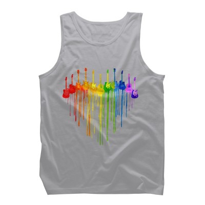 Design By Humans Guitar Heart Music Pride By ToruSanogawa Tank Top - Athletic Heather - 2X Large