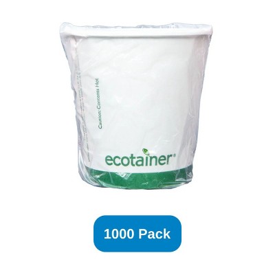 Green Paper Products 10 oz ecotainer Hot Cup Individually Wrapped Made in USA - Case of 1000