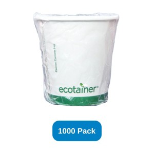 Green Paper Products 10 oz ecotainer Hot Cup Individually Wrapped Made in USA - Case of 1000 - 1 of 2