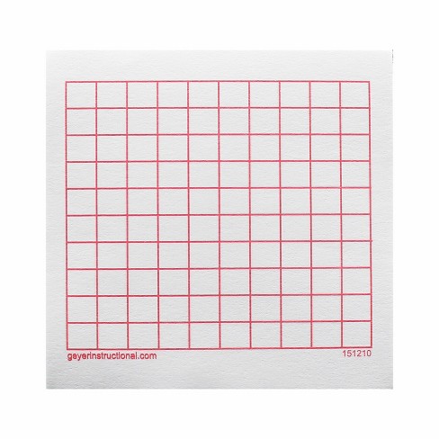 Geyer Instructional Products Geyer Instructional Graphing Sticky Notes 3 X  3 White 10 X 10 Grid 4 : Target