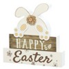 The Lakeside Collection Easter Bunny Block Table Sign Happy Easter Natural Or Spring - 2 of 4