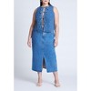 ELOQUII Women's Plus Size Tie Front Denim Vest - 4 of 4