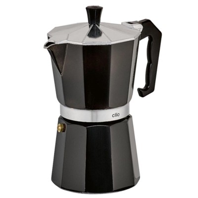 Grosche Milano Steel Stainless Steel Stovetop Espresso Maker Moka Pot 6  Espresso Cup Size 9.3oz, Black : Target