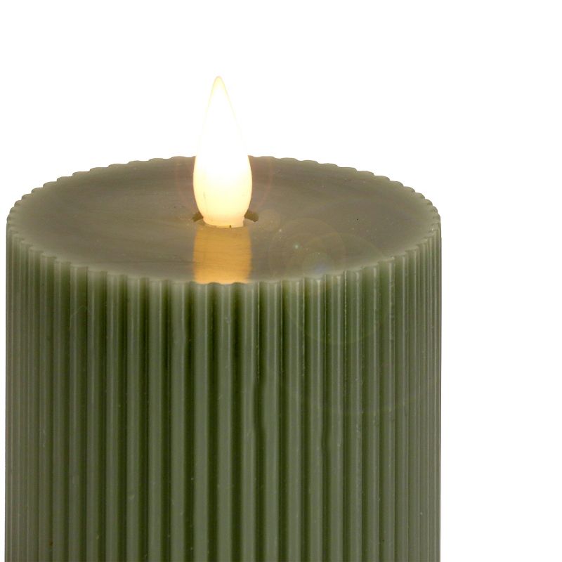 9" HGTV LED Real Motion Flameless Green Candle Warm White Lights - National Tree Company, 3 of 5